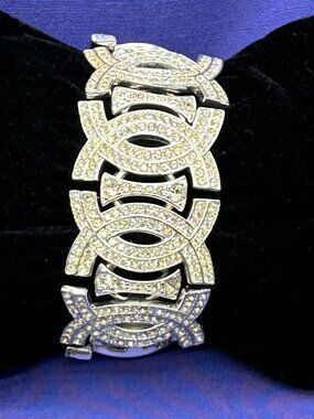 Rare! VTG Napier Flexible Link Crystal Bracelet